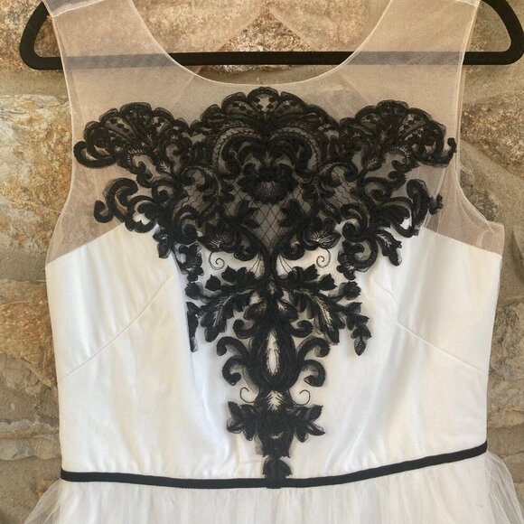 NWT MARCHESA NOTTE Embroidered 3-Tier Strapless Illusion Gown Womens 10 - Picture 6 of 12